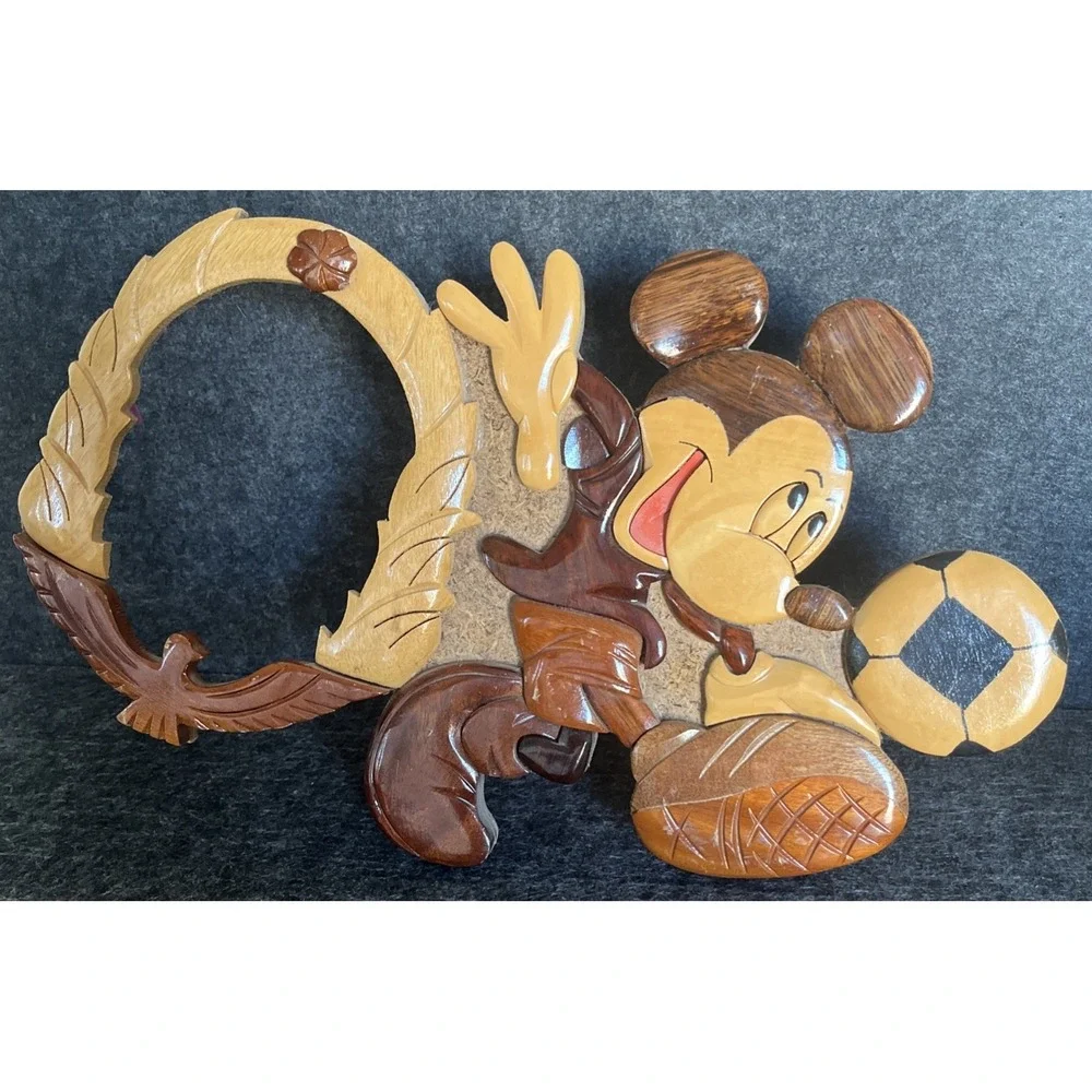 VINTAGE Mickey Mouse Soccer Wooden Picture Frame 14